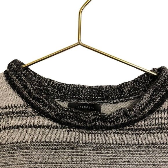 Halogen Grey Clara Striped Short Sleeve Sweater Size Small NWT - Picture 3 of 8